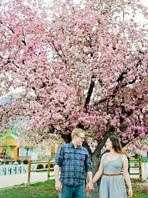 Spring cherry blossom engagement session